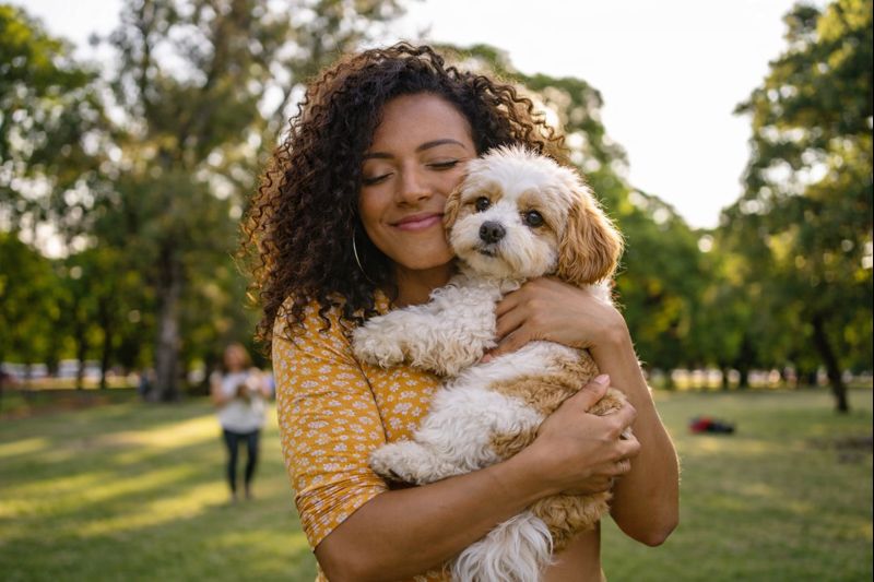 A happy moment with a Cavachon